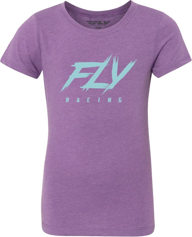 FLY RACING Girl's Fly Edge Tee Purple Yl 356-0176YL